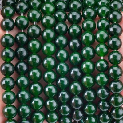 Китай 8 мм черно-зеленый нефрит полированный гладкий круглый формы продается