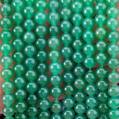 China 8MM Darker Green Aventurine Crystal Stone Smooth Round Bulk Loose Bead For Bead Jewelry Making for sale
