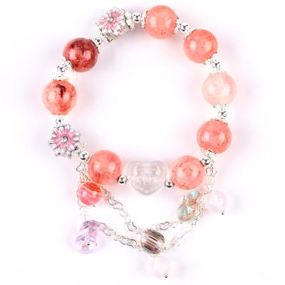 China 12mm Afghanistan Jade Quartz Heart Carving Crystal Chain Circle Bead Bracelet for sale