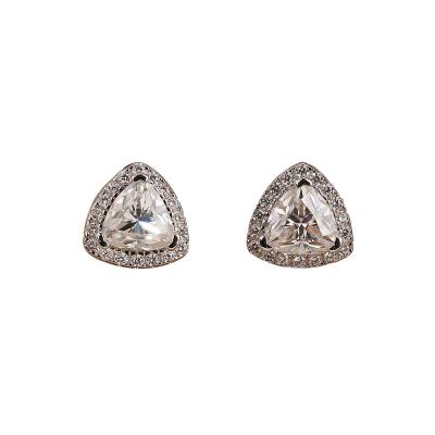 China Moissanite 925 Sterling Silver Stud Earrings Support OEM ODM for sale