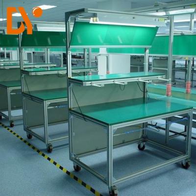 China Connected Esd Safe Workstation Aluminium Profile For Assembly Table for sale
