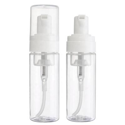 China Customized PET Cosmetic Spray Bottles Plastic Clear Foam Pump Bottle For Facial Cleanser Mousse for sale