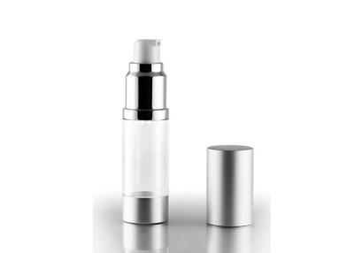 China Empty Silver Airless Cosmetic Bottles Slender Styles Soap Cream Packaging for sale
