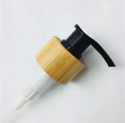 China 24 / 28mm Cosmetic Lotion Soap Dispenser Pump Real Wood Bamboo for sale
