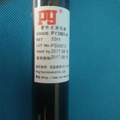 China El pegamento curado ULTRAVIOLETA negro del color 50CC, pegamento impermeable para de cristal limpia/se seca en venta