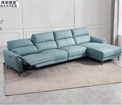 China BN Cowhide Functional L-Shaped Chaise Longue Sofa Modern Minimalist Doll Cotton Leather Sofa Electric Functional Sofas for sale