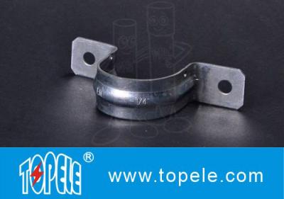 China EMT Conduit Fittings , Galvanized Steel / Zinc Plated Two Hole EMT Conduit Strap OEM for sale