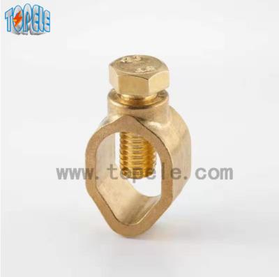 China Clip de cobre amarillo del alambre eléctrico de la abrazadera de Rod de la tierra para poner a tierra uso del conector en venta