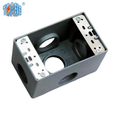 China UL Lista 4x2 de aluminio una banda de salida resistente al clima caja gris en venta