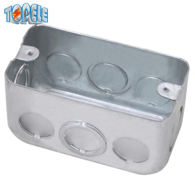 China 1 Gang Rectangular Electrical Junction Box Galvanized Steel 2x4 Inch for sale
