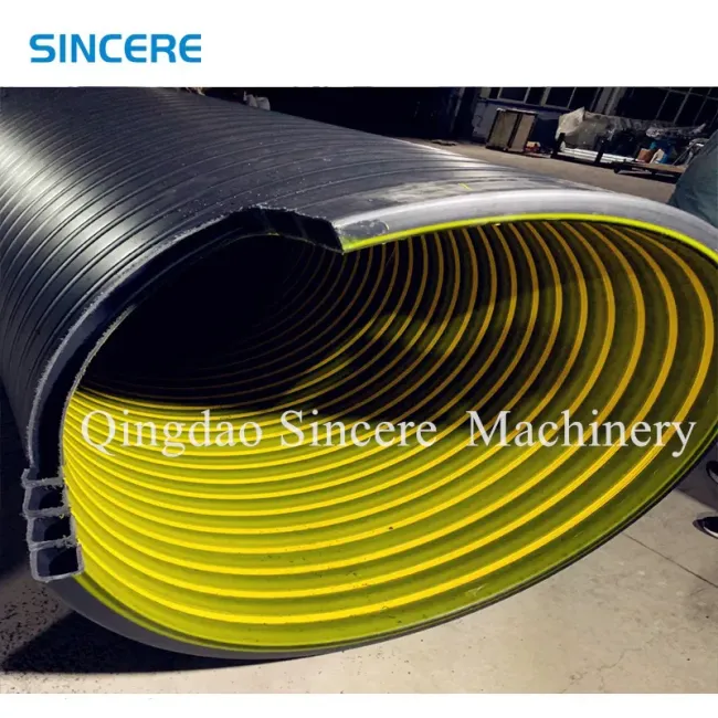 HDPE Plastic Hollow Wall Coiled Pipe Extruding Equipment Machinery