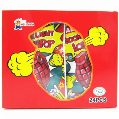 China Grenade Shape Healthy Lollipop With Poping Candy / Low Calorie Hard Candy for sale