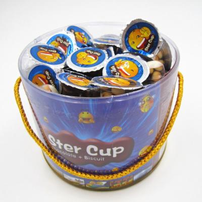 China 4g Star cup Chocolate snack in PVC Jar Sweety Chocolate With Crispy Cookie for sale