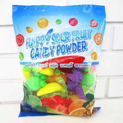 China Candy powder Sour Powder Candy With Fruit Shape Packed In Bag Yummy And Lovely for sale