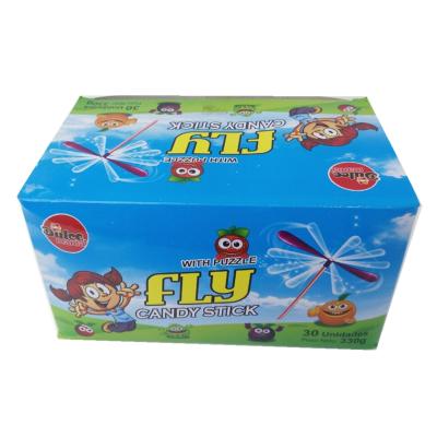 China Flyer Toy With Puzzle Fruity Cc Stick Powdered Sour Stick Candy for sale