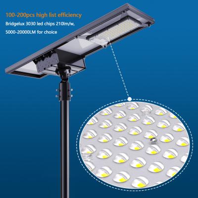 China Aluminum Alloy Outdoor Solar Street Light Rotating Integrated With Lifepo4 Battery for sale
