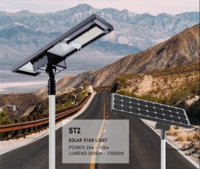 China Angle Adustable Integrated Solar Street Light Aluminum 30w 40w 60w 7500K for sale