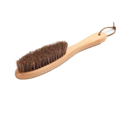 China Leather Shoe brush wood cleaning brush with sisal for sale