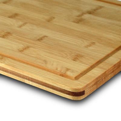 China Rectangle 45x30x2cm Bamboo Butcher Block With Groove , Kitchen Bamboo Chopping Board for sale