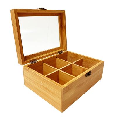 China Household 24x16x9cm Bamboo Tea Storage Box Wooden With Lid for sale
