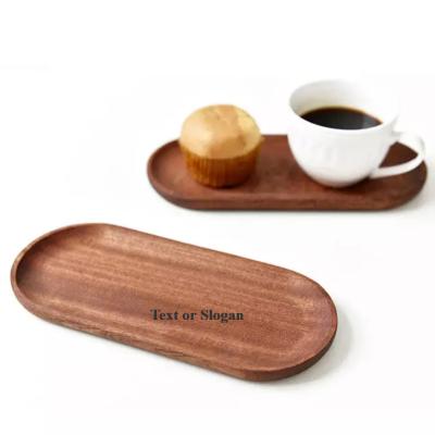 China Smooth Surfaces Acacia Wood Serving Tray Sushi Cheese Dessert Platters Food for sale