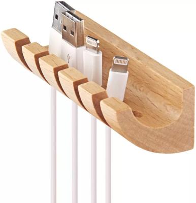 China 9*4*3cm Wood Desk Organizer Natural Bamboo For Cable Management for sale