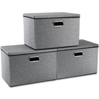 China Cajas de almacenamiento con el organizador Containers de los compartimientos de almacenamiento de la tela de las tapas con la tapa para el hogar en venta