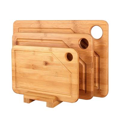 China 3PCS o carniceiro de bambu Block Chopping Board ajustou 28x2cm 33x22cm 22x15cm à venda
