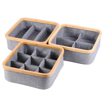 China 100% Polyester Non Woven Storage Fabric Drawer Organizers 3*3 Grids for sale