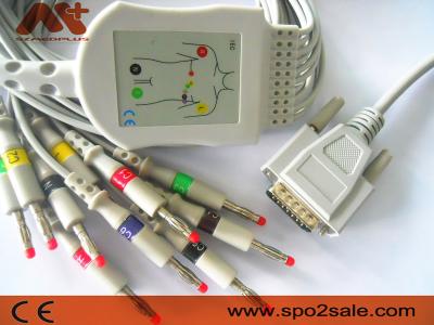China Cardionics 10 Lead ECG Cable For Cardionics Cardio Touch / Cardio Plug EKG Machine for sale