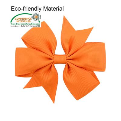 China Girls Butterfly Kids Hairclips Hair Accessories Child Solid Color Boutique Grosgrain Hair Bow Hairclip for sale