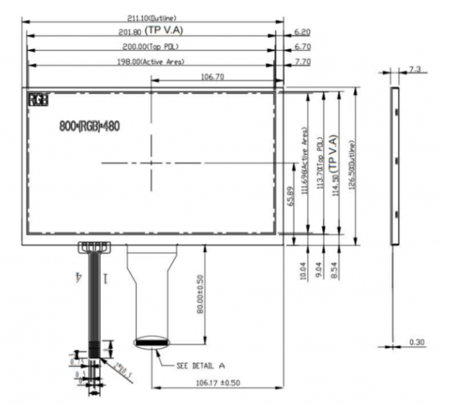 Technical diagram showing pin configuration and interface specifications