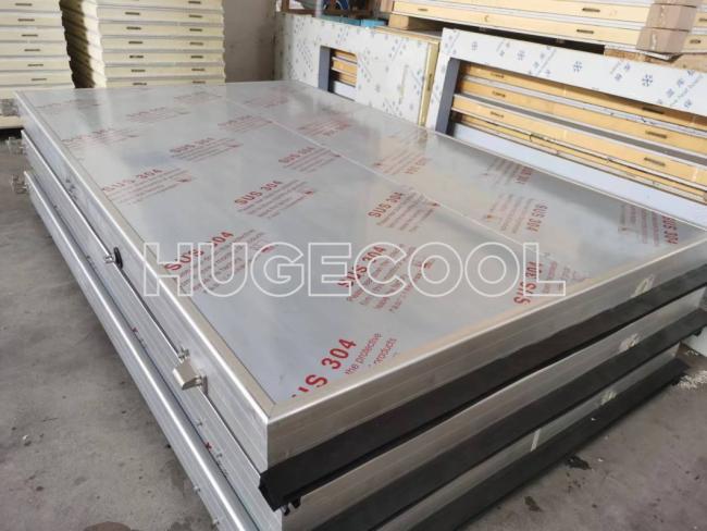 Thermal Insulated PU Panel Manual Sliding Door for Cold Room