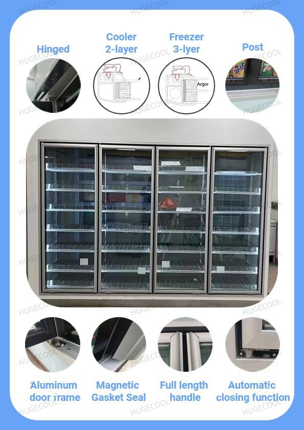 Anti Fog Function Glass Door Display Walk in Coolers