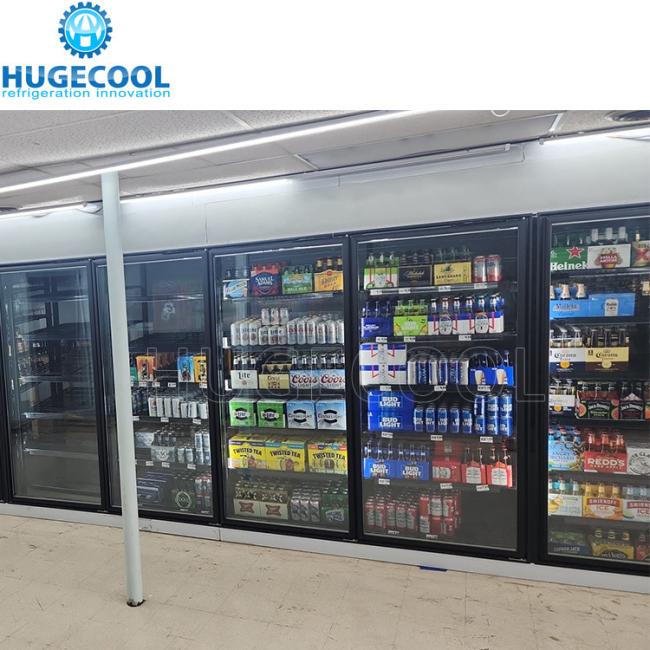 No Heating Cooler Glass Door Walk in Cooler Cold Room