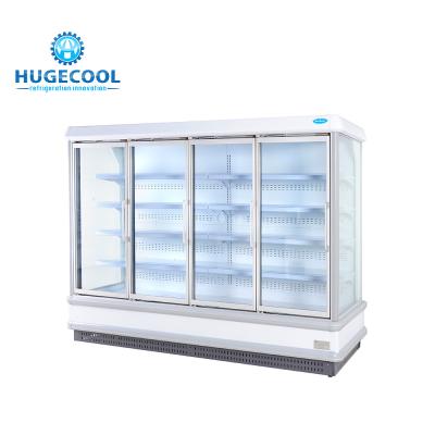 China el escaparate del refrigerador de la exhibición de 110v 220v, refrigerador de la exhibición deja de lado con la puerta de cristal en venta
