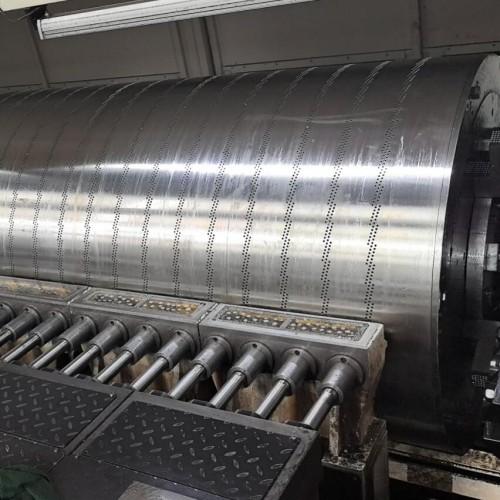 Close-up view of suction couch roll surface