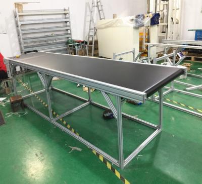 China Black PVC Belt Conveyor Automated Conveyor Systems For Industry Products Transfer for sale