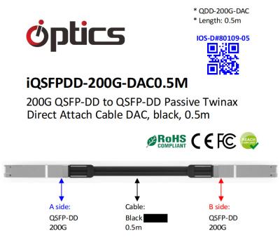 China QSFPDD-200G-DAC0.5M 200G QSFPDD to QSFPDD DAC(Direct Attach Cable) Cables (Passive) 0.5M for sale