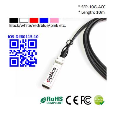 Chine SFP-10G-DAC10M-A 10G SFP+ à SFP+ DAC ((Câble de raccordement direct) câbles (actifs) 10M ACC 10G SFP+ DAC à vendre