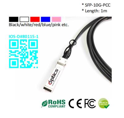 Chine SFP-10G-DAC1M 10G SFP+ à SFP+ DAC ((Câble de raccordement direct) câbles (passif) 1M 10G SFP+ DAC PCC à vendre