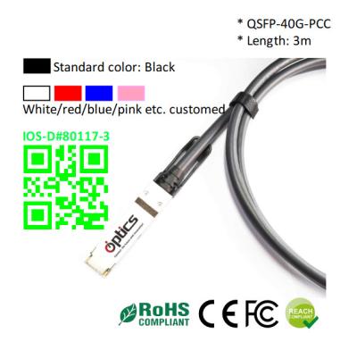 China IOS-D#80117-3, IQSFP-40G-DAC3M, 40G QSFP+ a QSFP+ DAC ((Cable de conexión directa) Cables (pasivo) 3M Qsfp 40g Dac en venta