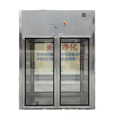 China double door pass box cargo access air shower pass box for food processing industry led electronics factories for sale
