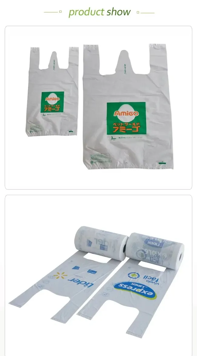 Hot Sale Custom Wholesale T Shirt Bag Roll Cheap Environmental Plastic T-Shirt Bag