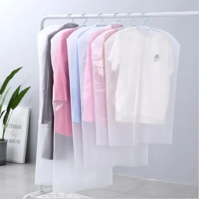 LDPE Transparent Clear Dry Cleaning Custom Printed Waterproof Plastic Garment Cover Bag