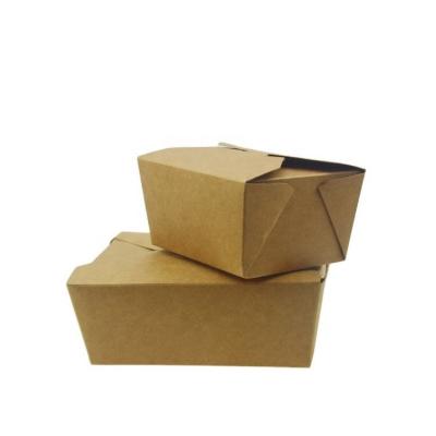China Factory Takeaway Fast Food Boxes Container Cardboard Eco Friendly Paper Containers Kraft Paper Box Food for sale