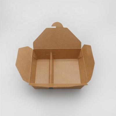 China #8 Hot Sale Food Grade Takeway Food Box Printed Kraft/Bamboo Paper Lunch Box Take Away Lunch Packing Boxes for sale