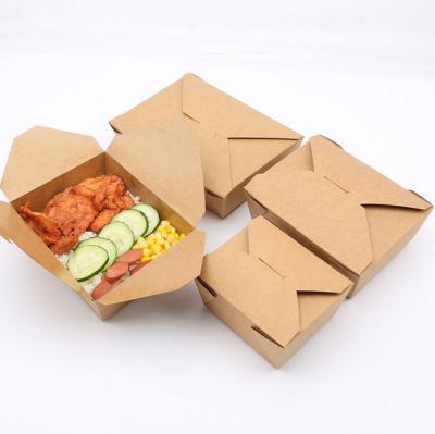 China Printed recycled brown kraft paper food box / Wholesale food grade lunch paper box for sale