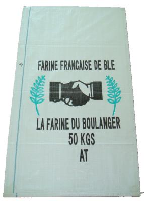 China Moisture Proof 50kg PP Woven Flour Sacks / Woven Polypropylene Packaging Bags for sale