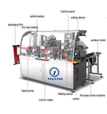 China High Speed Wet Tissue Making Machine ,Canteen Wet Napkin Packing Machine for sale